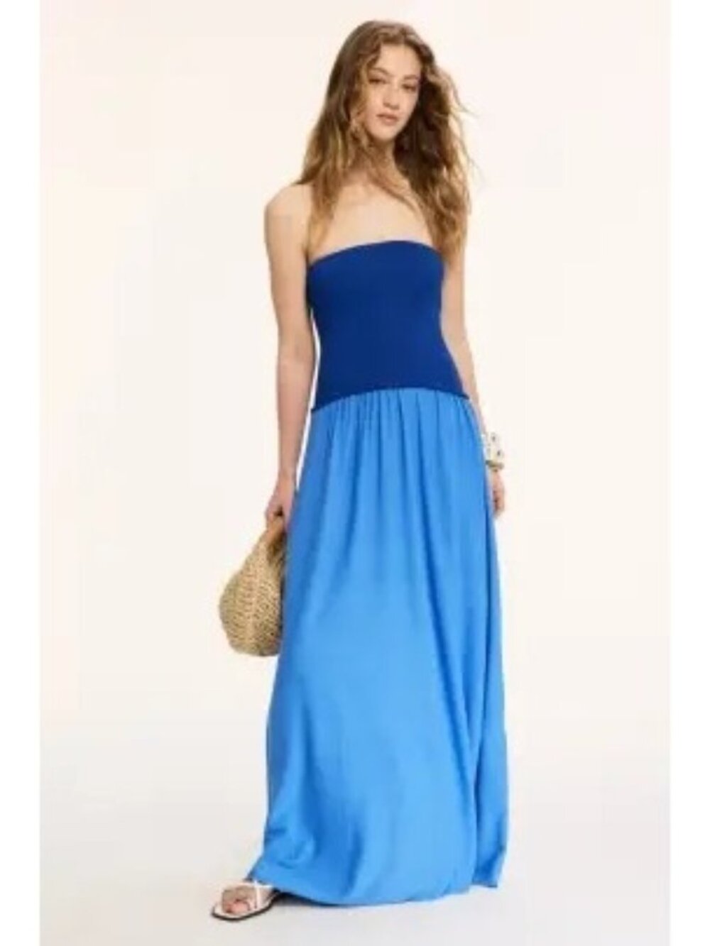 R-326. Solid & Striped	Strapless Soglio Dress